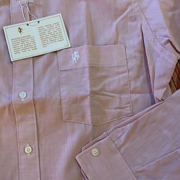 Vintage Bronzini Pink Dress Shirt with contrasting White collar size 15.5 - Picture 3 of 7